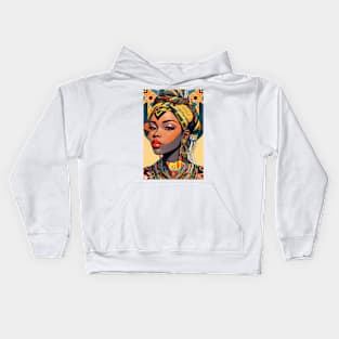 African Woman Graffiti Style Colorful design Kids Hoodie